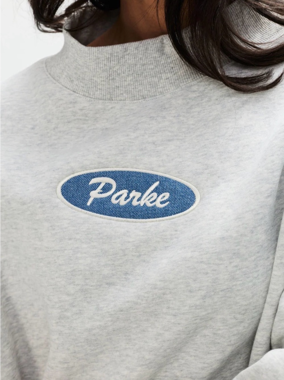 Parke Signature Patch Women's Light Gray Pullover Sweatshirt